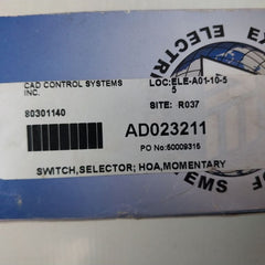 Akron Electric Xp3-rs2A-3 Selector Switch Hoa Momentary
