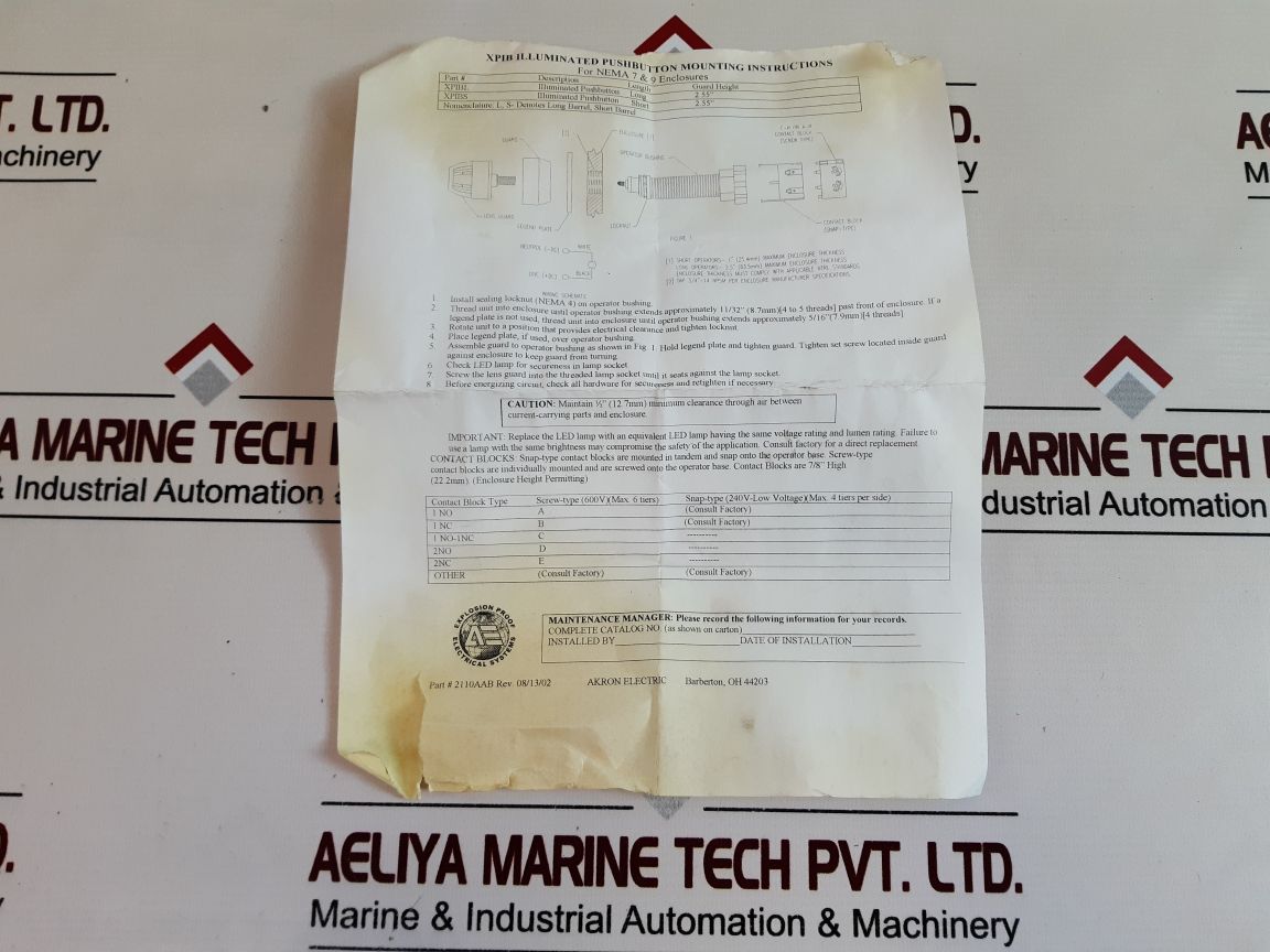 Akron Xpibs-120Ga Illuminated Pushbutton