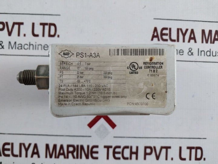 Emerson Alco Controls Ps1-a3A Pressure Switch 0,5…7 Bar