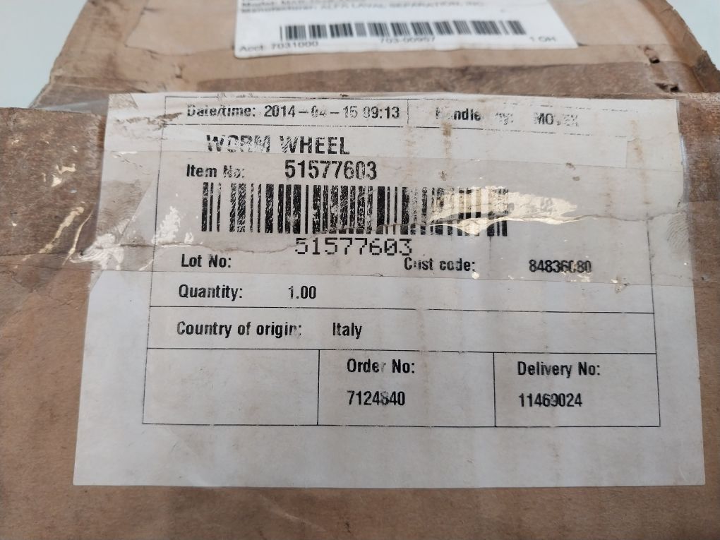 Alfa Laval Mab-104B-14/24 Worm Wheel 515776-03