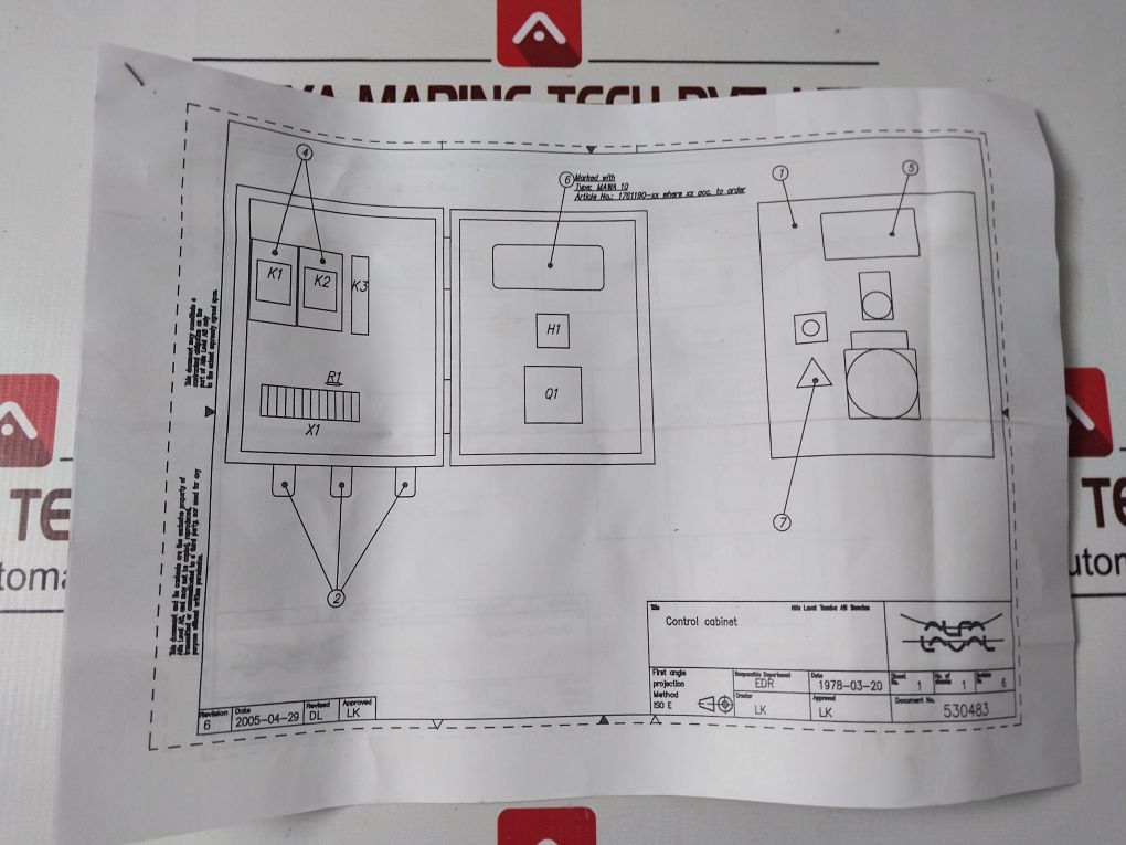 Alfa Laval 530483-84 Eparator Control Cabinet Panel