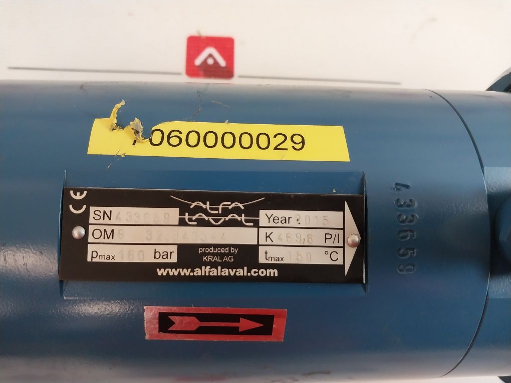 Alfa Laval Omg 32.940344 Flow Meter 160 Bar
