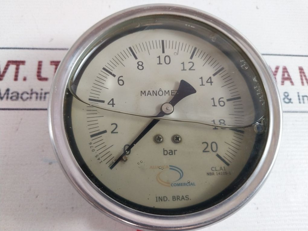 Alianca Comercial Nbr 14105-1 Pressure Gauge 0-20 Bar