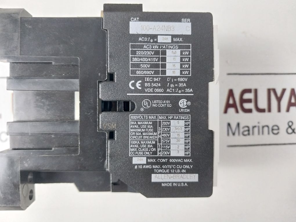Allen-bradley 100-a24Nb3 Ser.C Contactor