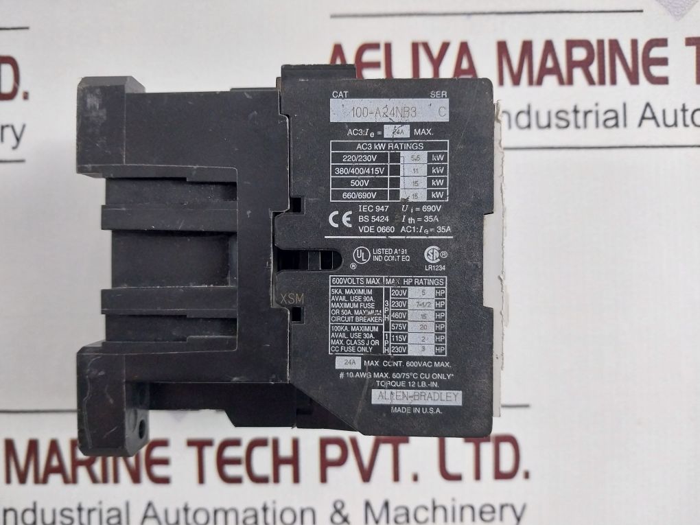 Allen-bradley 100-a24Nb3 Ser:C Contactor 24A 40767-800-01