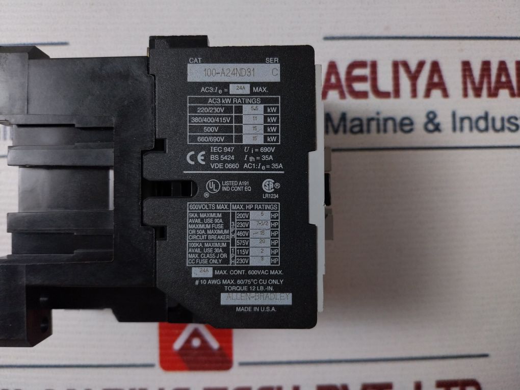 Allen-bradley 100-a24Nd31 Ser C Contactor