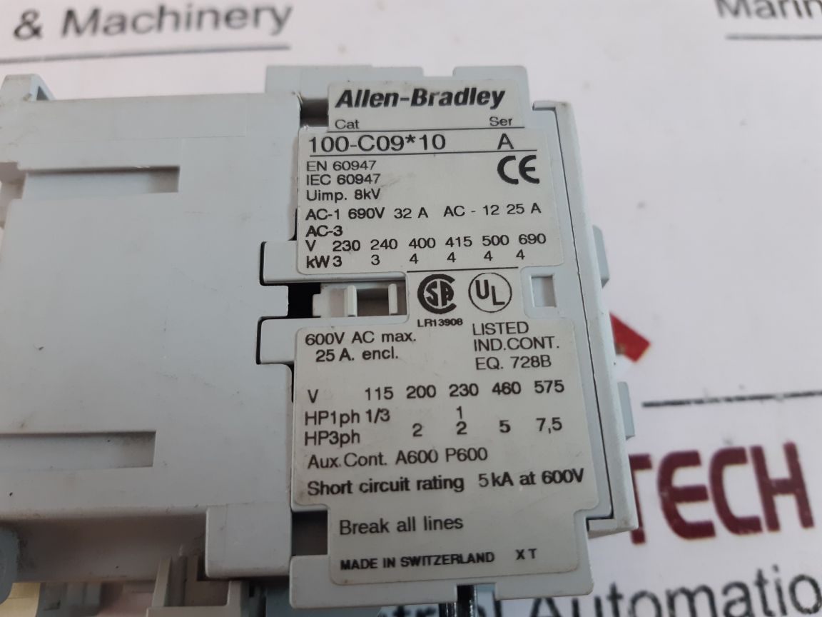 Allen-bradley 100-c09*10 Contactor With 193-ea1Db Overload Relay