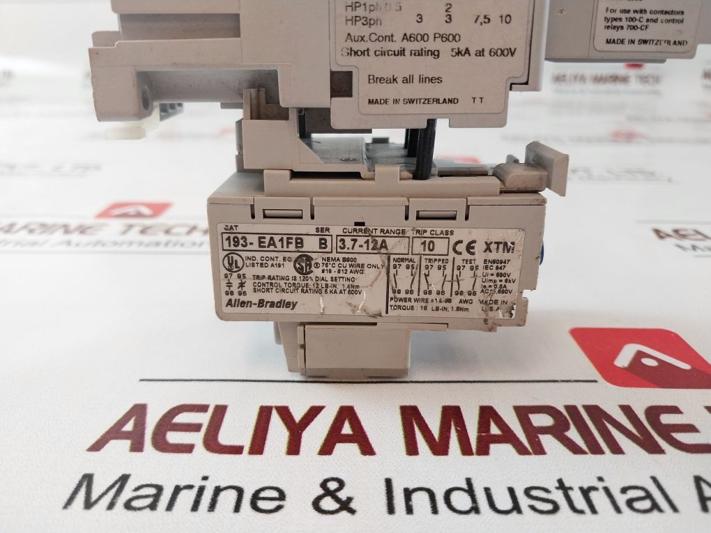 Allen-bradley 100-c12*10 Contactor 100-f With 193-ea1Fb Overload Relay