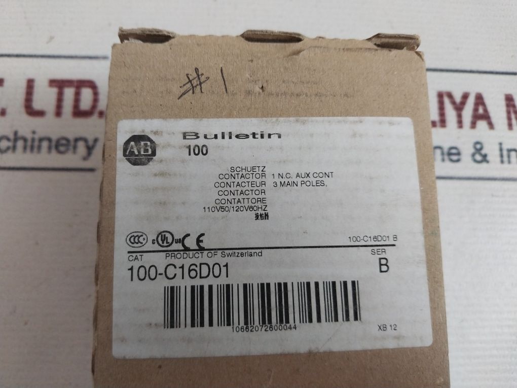 Allen-bradley 100-c16D01 3-pole Reversing Contactor-16A 3Ph 120