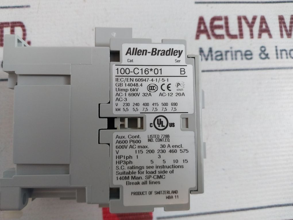 Allen-bradley 100-c16D01 3-pole Reversing Contactor-16A 3Ph 120
