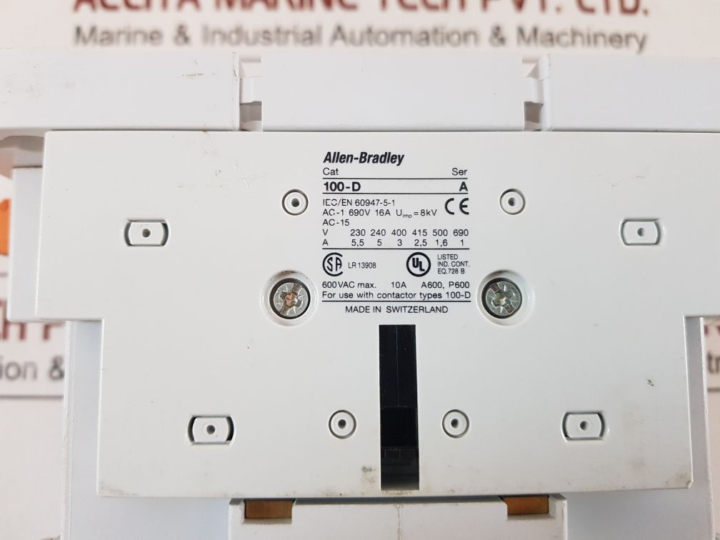 Allen-bradley 100-d110 Contactor Ser:A
