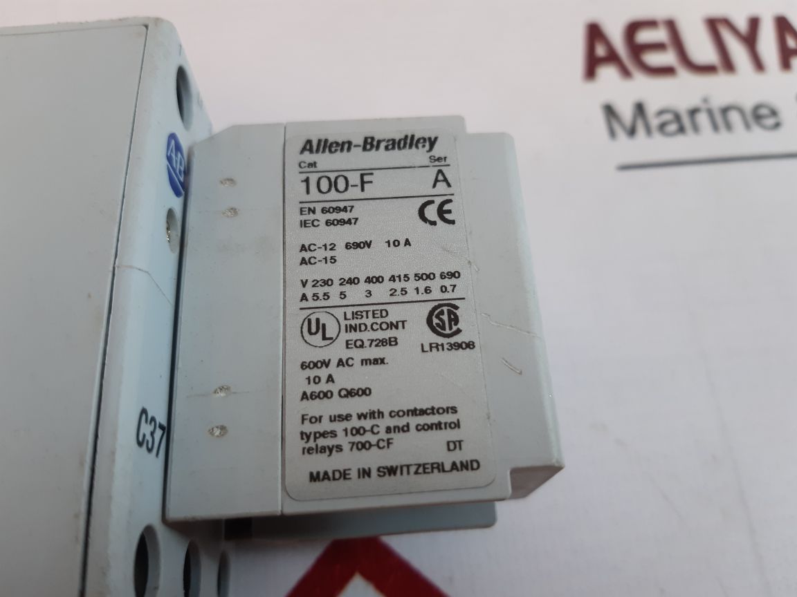 Allen-bradley 100-c37*00 Contactor With 100-f A20 & 193-ea1Hc