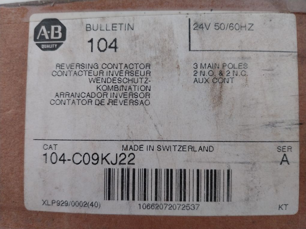 Allen-bradley 104-c09Kj22 Reversing Contactor Ser. A