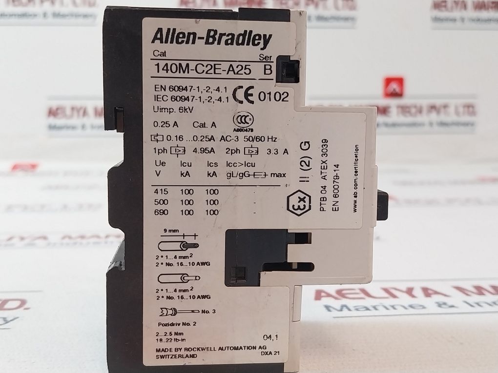 Allen-bradley 140M-c2E-a25 Motor Protection Circuit Breaker 600Vac