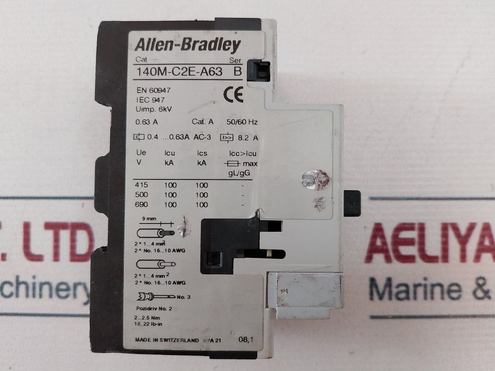 Allen-bradley 140M-c2E-a63 Motor Protection Circuit Breaker Ser. B