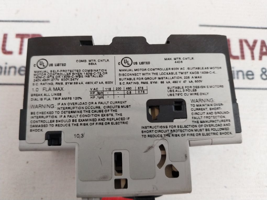 Allen-bradley 140M-c2E-b10 Circuit Breaker 50/60 Hz