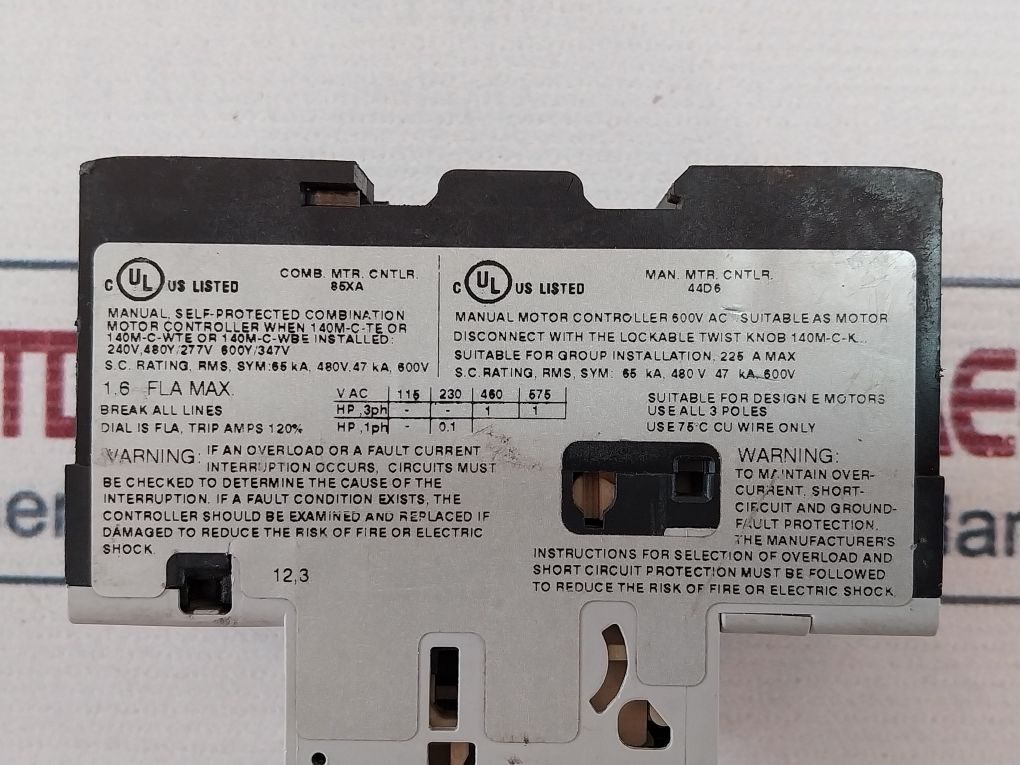 Allen-bradley 140M-c2E-b16 Circuit Breaker Ser B