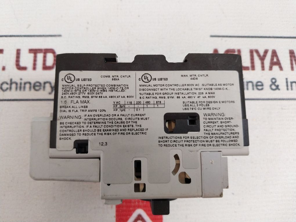 Allen-bradley 140M-c2E-b16 Motor Protection Circuit Breaker 240 Vac