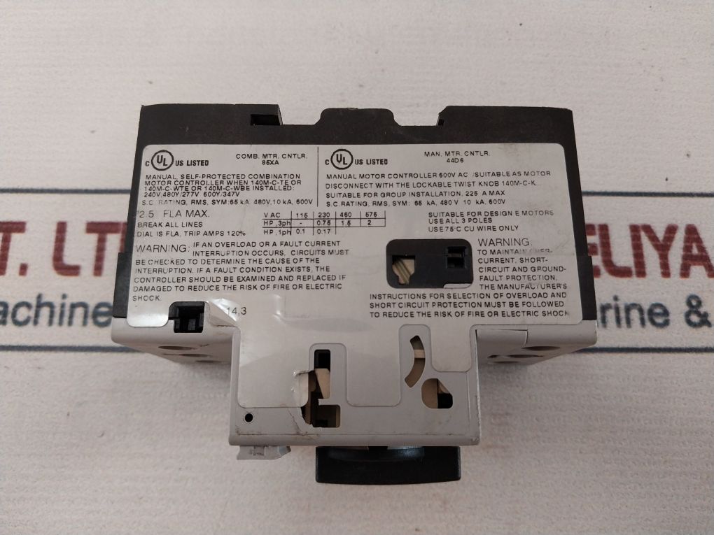 Allen-bradley 140M-c2E-b25 Circuit Breaker 600V Ac
