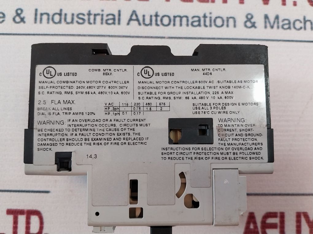 Allen-bradley 140M-c2E-b25 Motor Protection Circuit Breaker Series A