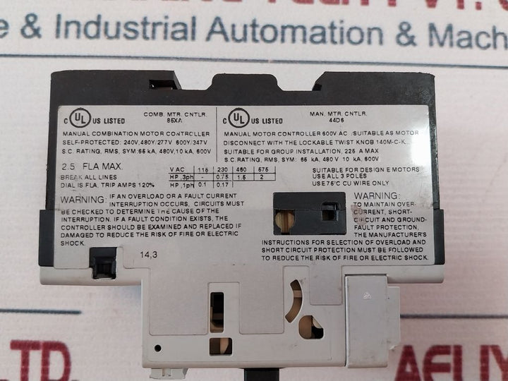 Allen-bradley 140M-c2E-b25 Motor Protection Circuit Breaker Series A