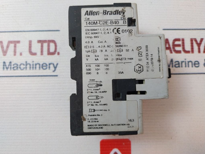 Allen-bradley 140M-c2E-b40 Motor Protection Circuit Breaker 6Kv