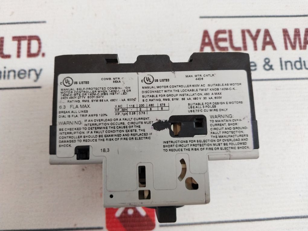 Allen-bradley 140M-c2E-b63 Motor Protection Circuit Breaker Cat.A Ser.B