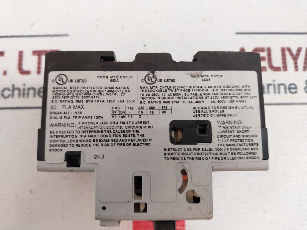 Allen-bradley 140M-c2E-c20 Motor Protection Circuit Breaker 20A