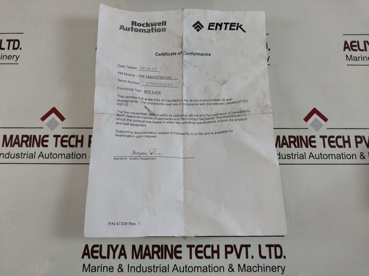 Allen-bradley 1440-vst02-01Ra Dynamic Measurement Module Xm-120
