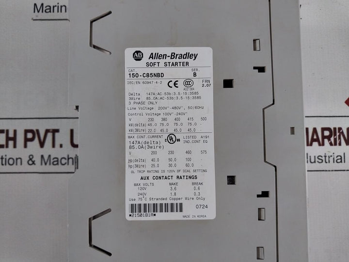 Allen-bradley 150-c85Nbd Ser.: B Soft Starter Smc-3