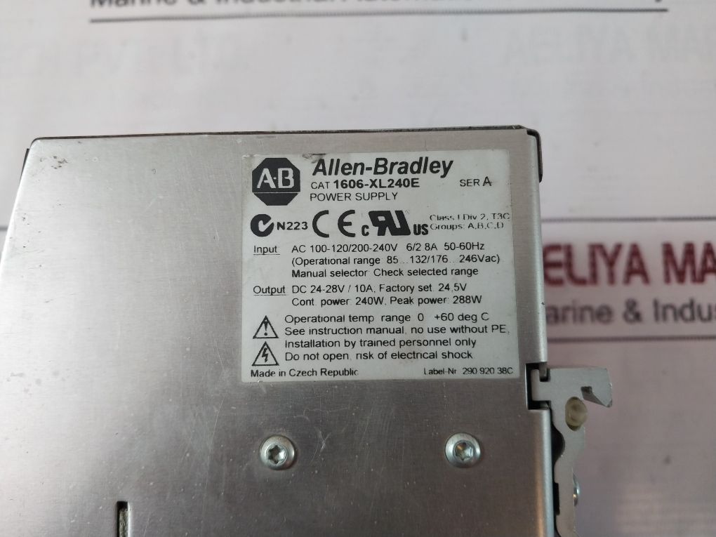 Allen-bradley 1606-xl240E Ser: A Power Supply Dc 24V/ 10A