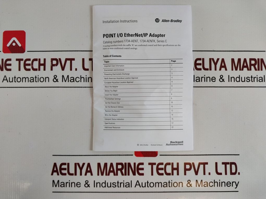 Allen-bradley 1734-aent Point I/O Ethernet Network Adapter