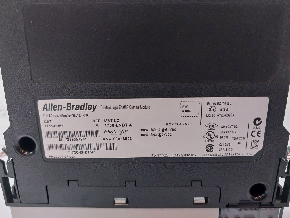 Allen-bradley 1756-enbt Ethernet Enet/Ip Comms Controllogix Module