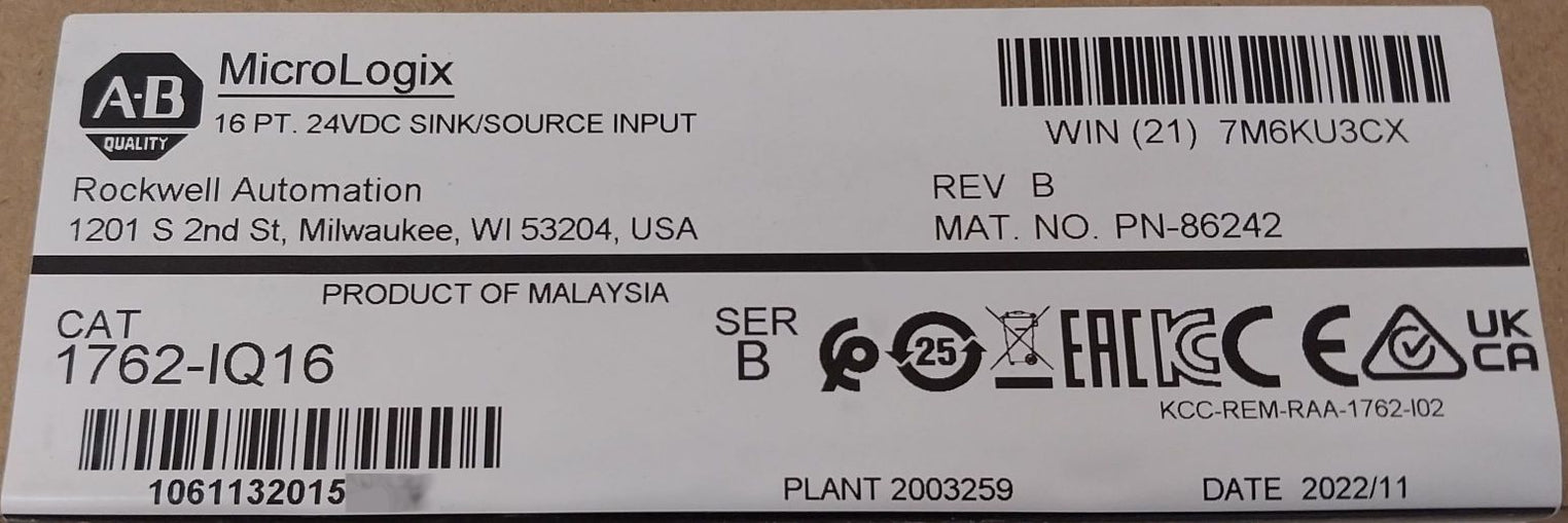 Allen-bradley 1762-iq16