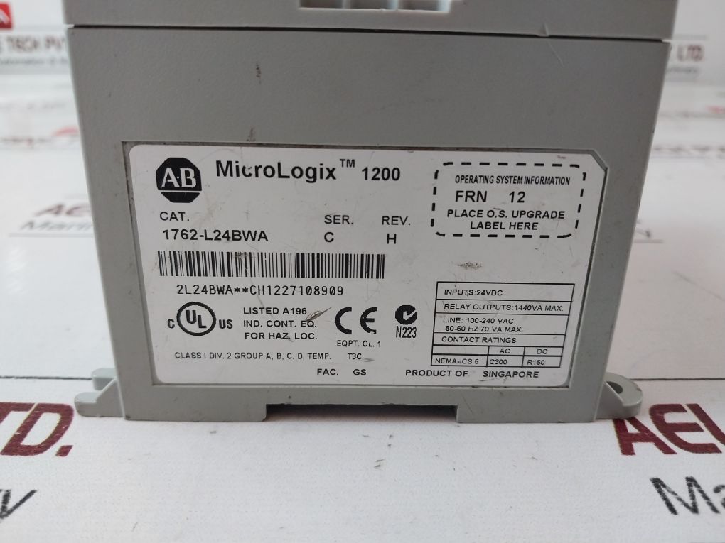 Allen-bradley 1762-l24Bwa Micrologix 1200 Controller Ser C Rev H