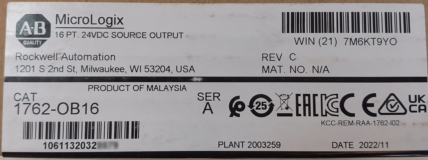 Allen-bradley 1762-ob16