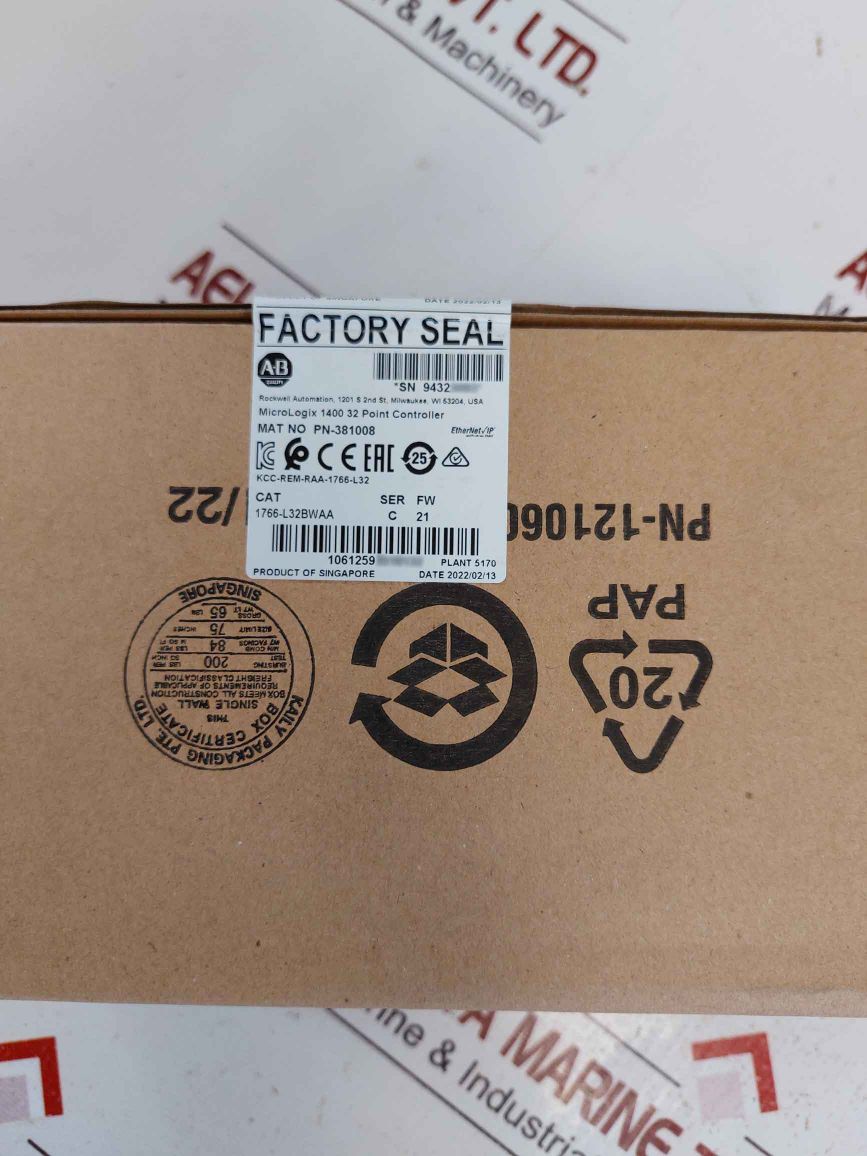 Allen-bradley 1766-l32Bwaa Micrologix 1400 32 Point Controller Sealed Pack
