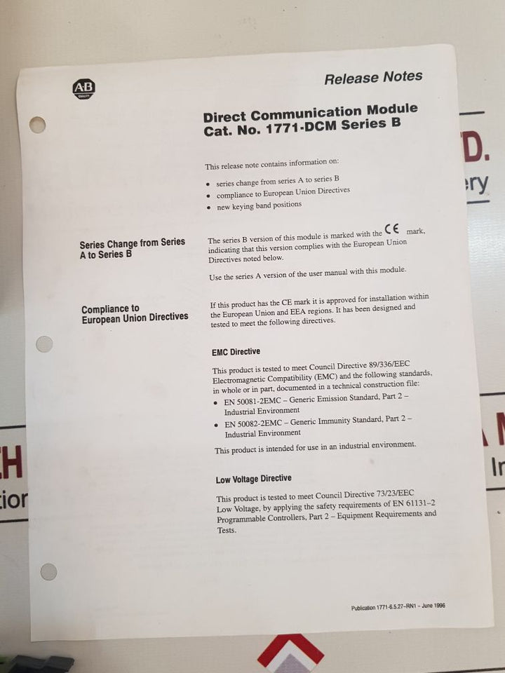 Allen-bradley 1771-dcm/B Direct Communication Module