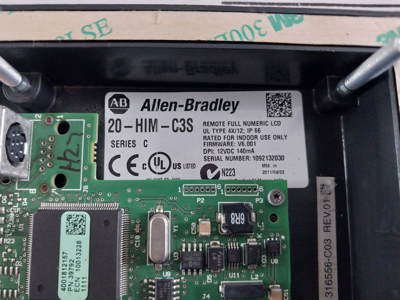 Allen-bradley 20-him-c3S Remote Full Numeric Lcd Display 