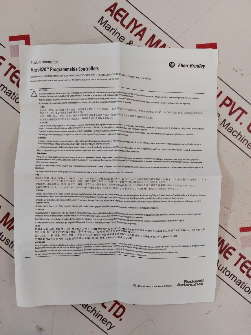 Allen-bradley 2080-lc20-20Qbb Micro820 Programmable Controllers Open Box