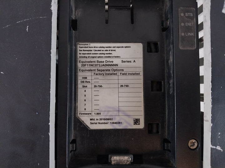 Allen-bradley 20F11Nc072Ja0Nnnnn Series: A Powerflex 753 Controller -not Working