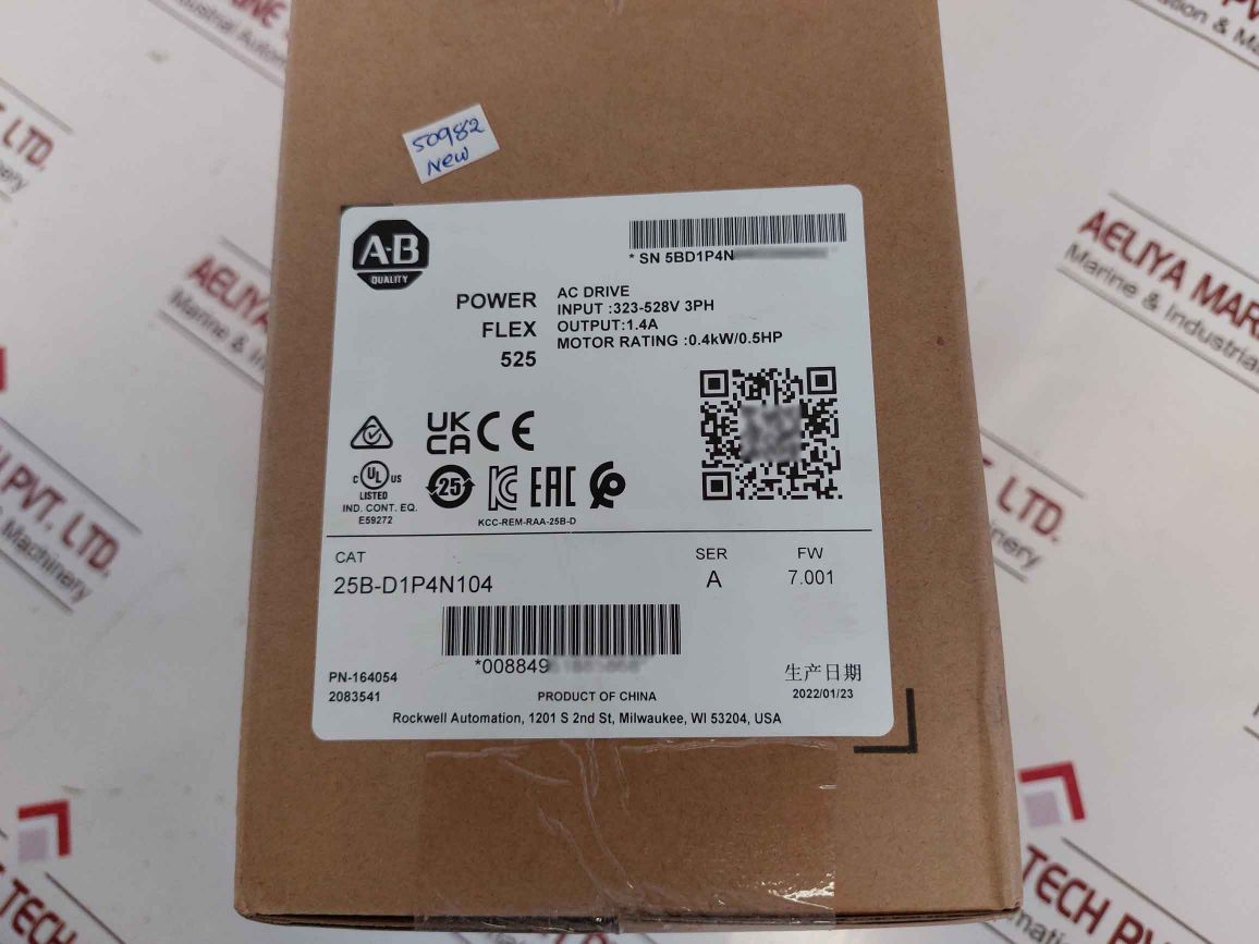 Allen-bradley 25B-d1P4N104 Powerflex 525 Ac Drive Sealed Pack
