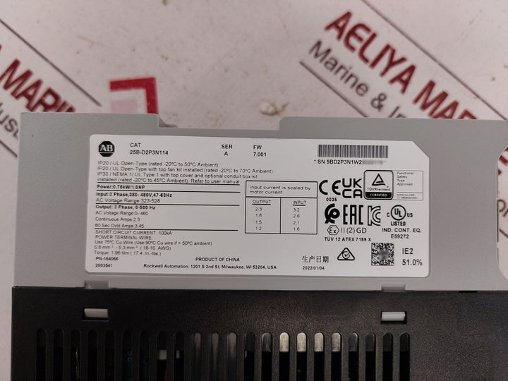 Allen-bradley 25B-d2P3N114 Ser.A Powerflex 525 Frequency Ac Drive Open Box