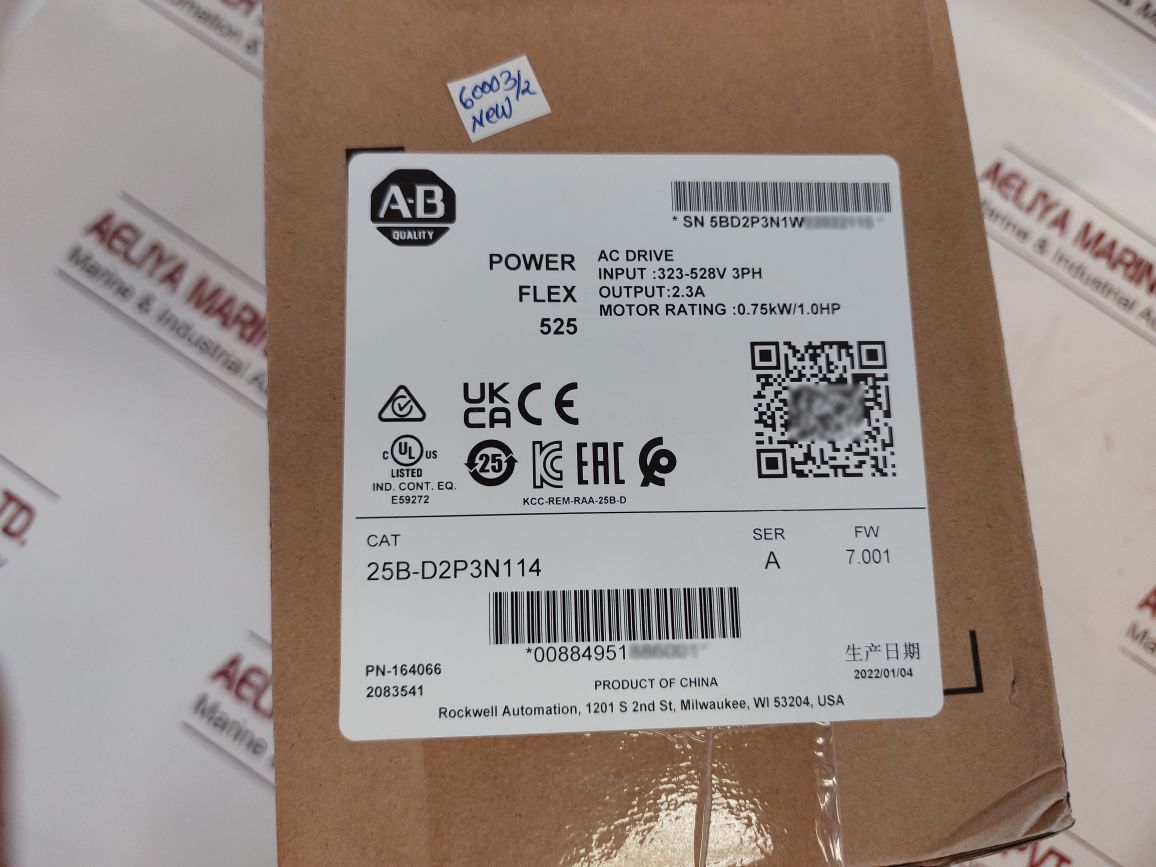 Allen-bradley 25B-d2P3N114 Ser.A Powerflex 525 Frequency Ac Drive Open Box