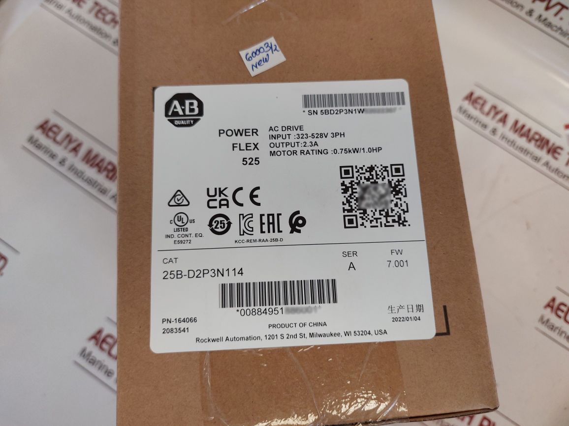 Allen-bradley 25B-d2P3N114 Ser.A Powerflex 525 Frequency Ac Drive Open Box