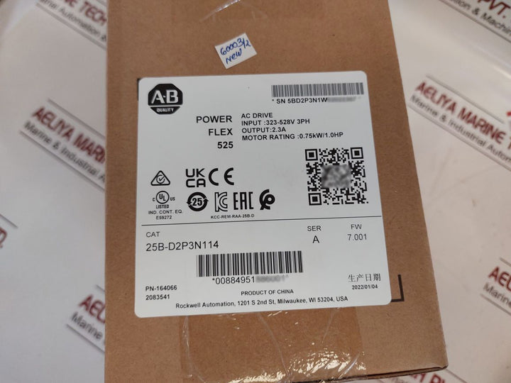 Allen-bradley 25B-d2P3N114 Ser.A Powerflex 525 Frequency Ac Drive Open Box