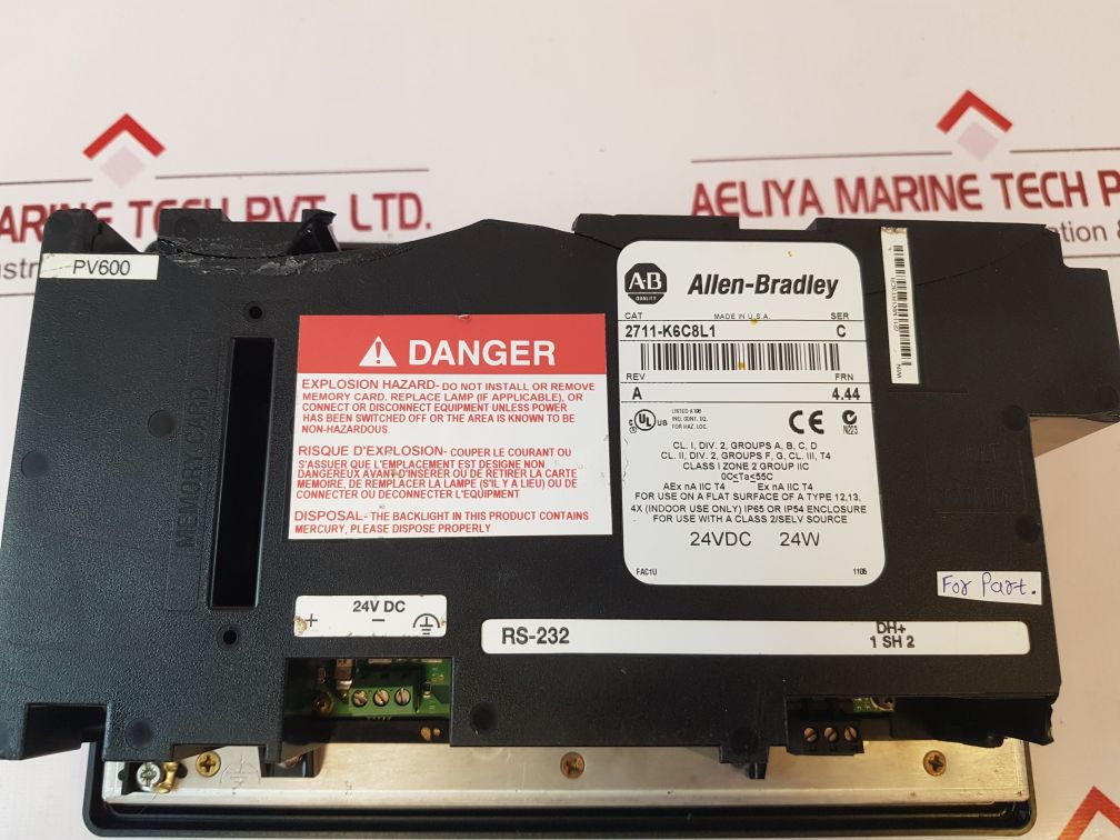 Allen-bradley 2711-k6C8L1 Panelview 600 Touch Screen Display Ser.C