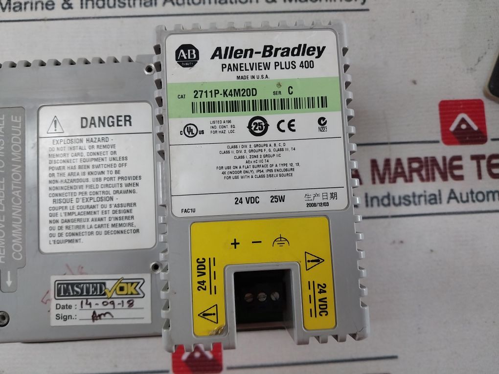 Allen-bradley 2711P-k4M20D Touch Ser.C Panelview Plus400 Interface Panel Forpart