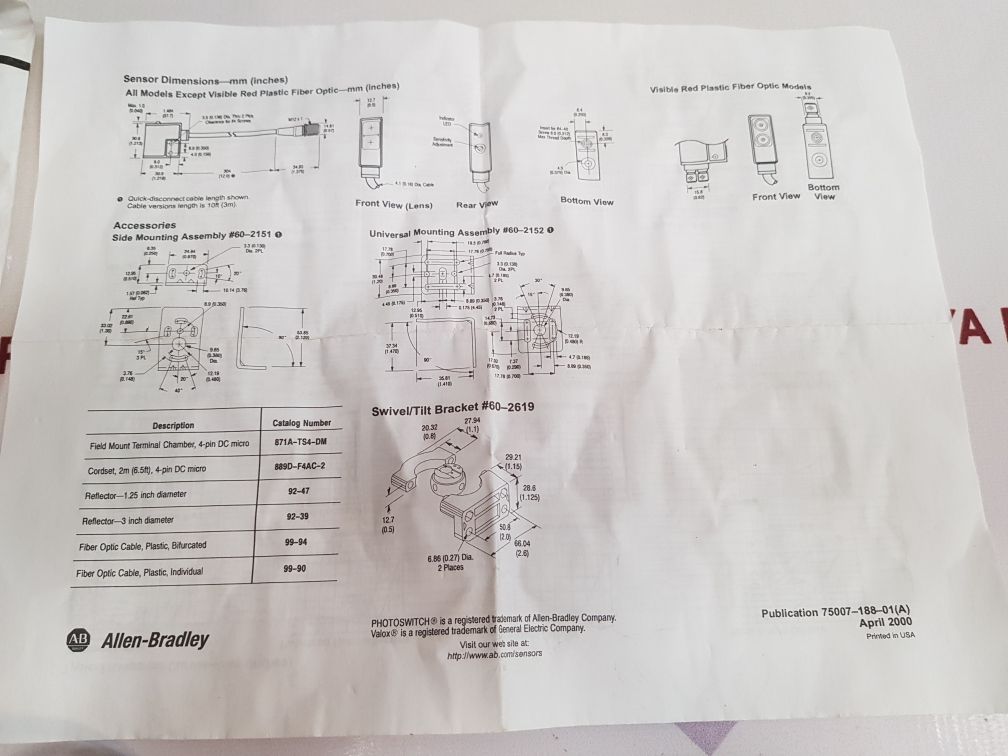 Allen-bradley 42Smu-7000 Ser: B Retroreflective Proximity Sensor