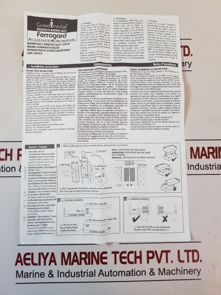 Allen-bradley 440n-g02045 magnetically operated safety switch